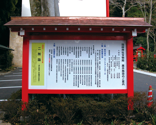 箱根神社宝物殿展示施設案内板