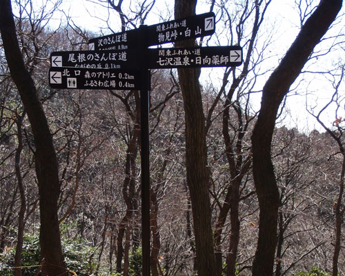 七沢森林公園誘導板遠景